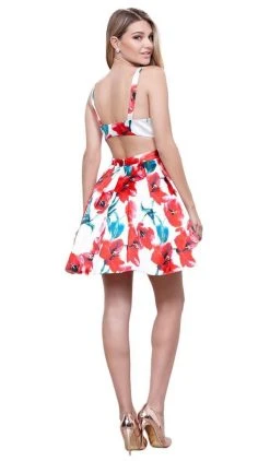 Nox Anabel - Stunning Bateau Floral A-Line Cocktail Dress 6280 - 1 Pc Floral Patterns In Size XL Available