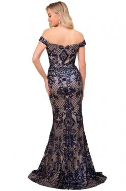 Nox Anabel - T310 Sequin Embellished Off-Shoulder Dress Formal Gowns