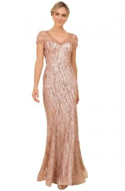 Formal Gowns Nox Anabel - T419 Embellished V-neck Trumpet Dress