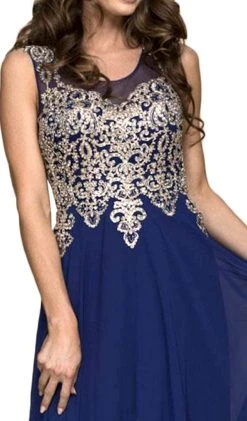 Formal Gowns Nox Anabel - Y100 Gilded Illusion Scoop Chiffon A-line Dress