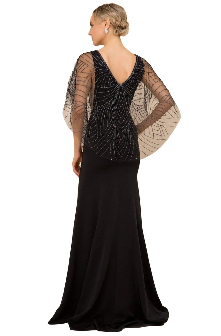 Nox Anabel - Y531 Embellished V-neck Trumpet Dress With Train Formal Gowns 5 Nox Anabel - Y531 Embellished V-neck Trumpet Dress With Train Formal Gowns