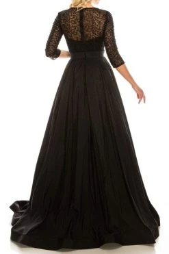Formal Gowns Odrella - 1026 Embroidered Mesh Quarter Sleeve A-Line Gown