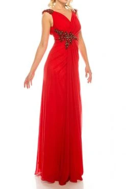 Odrella - 1301 Bead Appliqued Draped Sheath Gown Formal Gowns 12 Odrella - 1301 Bead Appliqued Draped Sheath Gown Formal Gowns