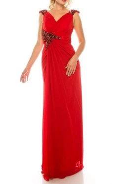 Odrella - 1301 Bead Appliqued Draped Sheath Gown Formal Gowns 13 Odrella - 1301 Bead Appliqued Draped Sheath Gown Formal Gowns