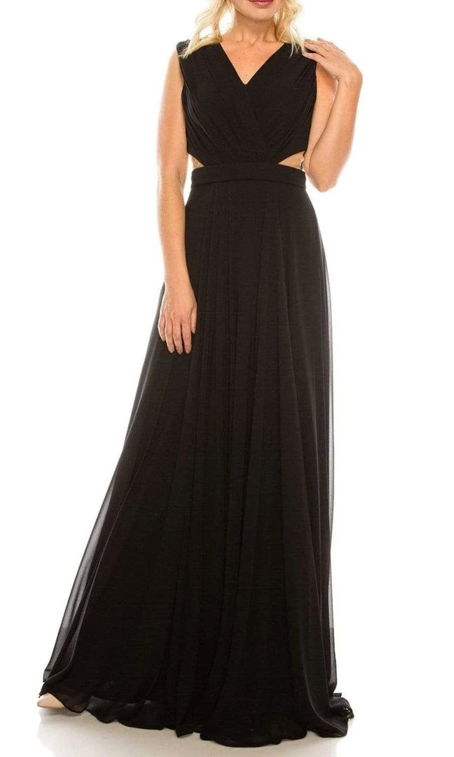 Formal Gowns Odrella - 4424 Surplice Neckline Chiffon A-Line Gown 3 Formal Gowns Odrella - 4424 Surplice Neckline Chiffon A-Line Gown