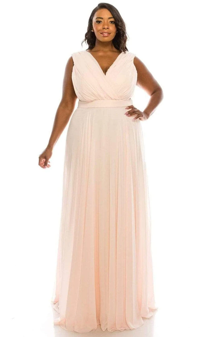 Formal Gowns Odrella - 4424 Surplice Neckline Chiffon A-Line Gown 7 Formal Gowns Odrella - 4424 Surplice Neckline Chiffon A-Line Gown