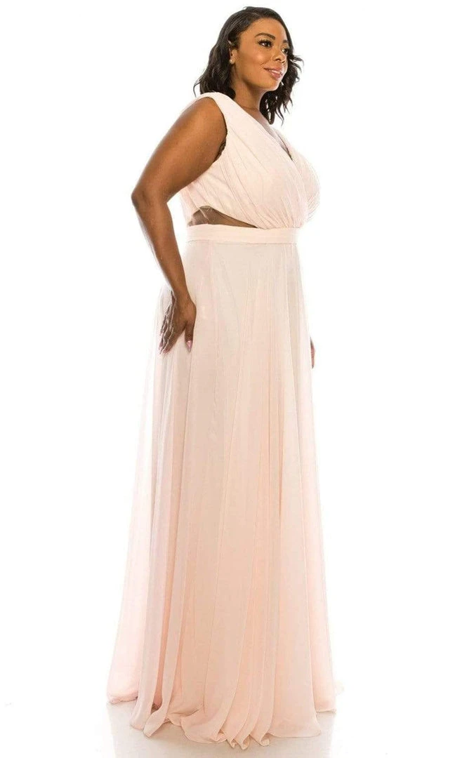 Formal Gowns Odrella - 4424 Surplice Neckline Chiffon A-Line Gown 8 Formal Gowns Odrella - 4424 Surplice Neckline Chiffon A-Line Gown