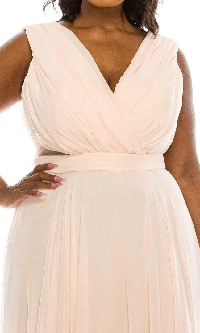 Formal Gowns Odrella - 4424 Surplice Neckline Chiffon A-Line Gown 10 Formal Gowns Odrella - 4424 Surplice Neckline Chiffon A-Line Gown