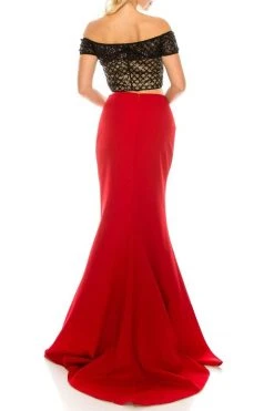 Odrella - 4599 Two Piece Sequined Off-Shoulder Evening Gown