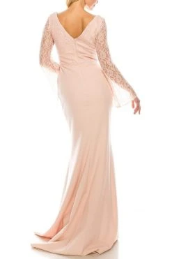 Odrella - 4619B Long Sleeve Beaded Lace Trumpet Gown Formal Gowns
