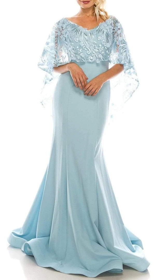 Formal Gowns Odrella - 7Y1037 Off-Shoulder Trumpet Gown With Embroidered Mesh Cape 5 Formal Gowns Odrella - 7Y1037 Off-Shoulder Trumpet Gown With Embroidered Mesh Cape