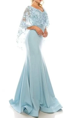 Formal Gowns Odrella - 7Y1037 Off-Shoulder Trumpet Gown With Embroidered Mesh Cape 13 Formal Gowns Odrella - 7Y1037 Off-Shoulder Trumpet Gown With Embroidered Mesh Cape