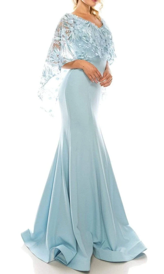 Formal Gowns Odrella - 7Y1037 Off-Shoulder Trumpet Gown With Embroidered Mesh Cape 6 Formal Gowns Odrella - 7Y1037 Off-Shoulder Trumpet Gown With Embroidered Mesh Cape