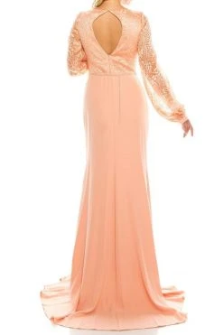 Odrella - 7Y1090 Bishop Sleeve Embroidered Mesh Jacquard Gown Formal Gowns 23 Odrella - 7Y1090 Bishop Sleeve Embroidered Mesh Jacquard Gown Formal Gowns