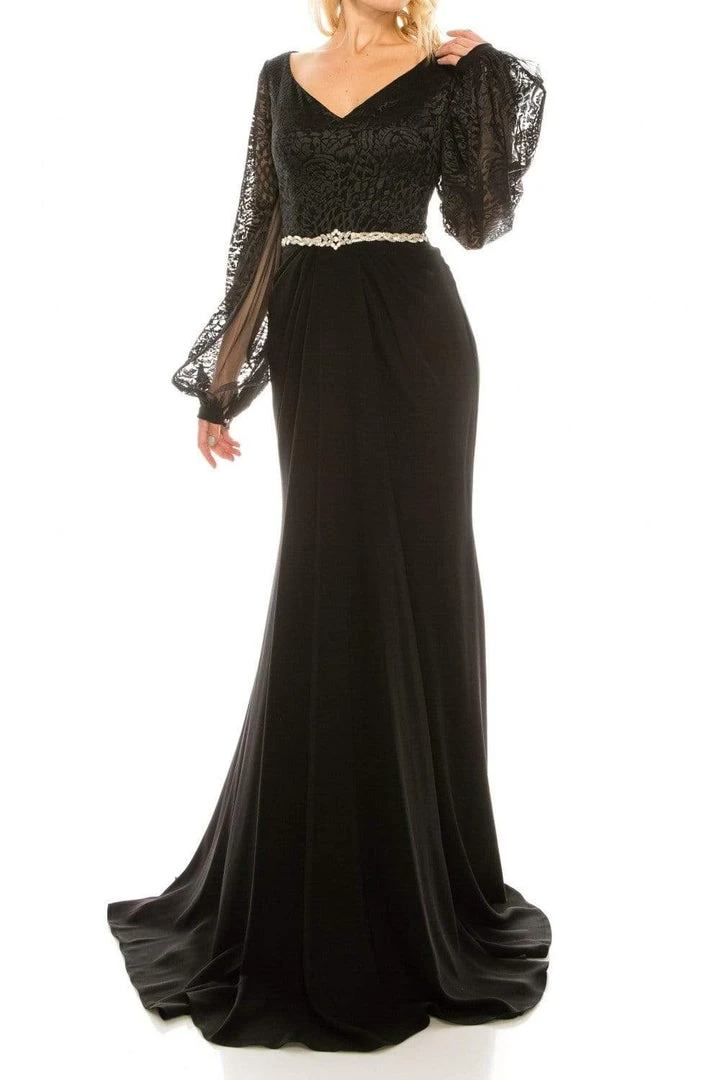 Formal Gowns Odrella - 7Y1090B Embroidered V-neck Trumpet Dress 5 Formal Gowns Odrella - 7Y1090B Embroidered V-neck Trumpet Dress