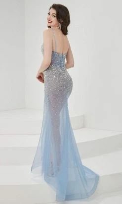 Formal Gowns Panoply - 14064 Fully Beaded Corset Bodice High Slit Illusion Gown