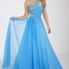 Panoply - 14622 Glittering Rhinestones And Beads Embellished One Shoulder Silky Chiffon Long Gown