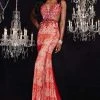 Panoply - 14754 Ravishing Bejeweled V-Neck Laced Dress Formal Gowns