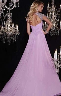 Panoply - 14763 Sparkling Beaded Capped Sleeves Gathered Bodice Evening Gown Formal Gowns 6 Panoply - 14763 Sparkling Beaded Capped Sleeves Gathered Bodice Evening Gown Formal Gowns