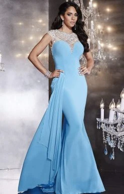 Formal Gowns Panoply - 14780 Embellished Bateau Neck Matte Jersey Trumpet Dress