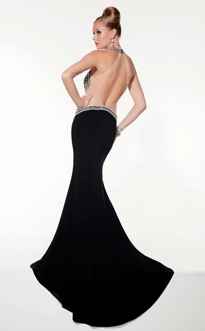 Panoply - 14794 Rhinestone-encrusted Halter Neck Jersey Trumpet Dress 4 Panoply - 14794 Rhinestone-encrusted Halter Neck Jersey Trumpet Dress