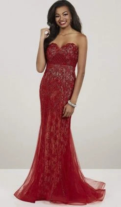 Formal Gowns Panoply - 14930 Beaded Lace Sweetheart Trumpet Dress