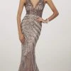 Panoply - 14936 Embellished Deep V-neck Mermaid Dress 2 Panoply - 14936 Embellished Deep V-neck Mermaid Dress