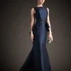 Park 108 - M132 Beaded Waist Peplum Mikado Mermaid Gown - 1 Pc Navy In Size 12 Available 2 Park 108 - M132 Beaded Waist Peplum Mikado Mermaid Gown - 1 Pc Navy In Size 12 Available