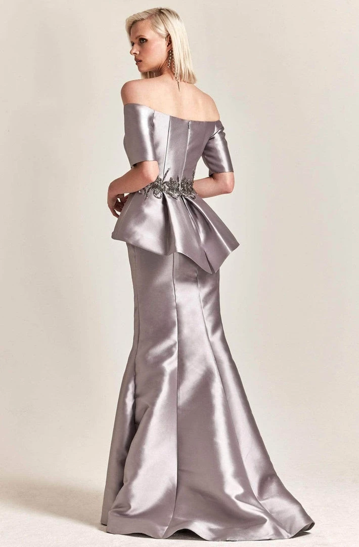 Park 108 - M202 Off-shoulder Straight Across Neck Mermaid Gown - 1 Pc Pewter In Size 6 Available 4 Park 108 - M202 Off-shoulder Straight Across Neck Mermaid Gown - 1 Pc Pewter In Size 6 Available