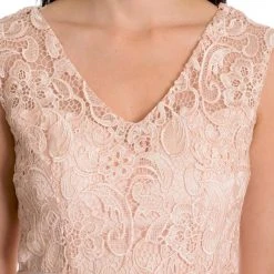 Formal Gowns Patra - 13654 Lace Embellished V-Neck Chiffon Dress