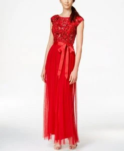 Formal Gowns Patra - Embellished Bateau Neck A-Line Dress 13837