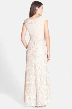 Formal Gowns Patra - Rosette Embellished V-Neck Jersey Dress 13390