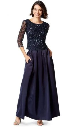 Patra - Sequined Bateau Neck Dress P1689 Formal Gowns