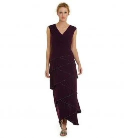 Patra - V-Neck Tiered Long Jersey Dress 13089