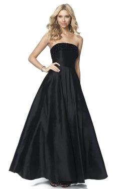 Blush By Alexia Designs Pink By Blush - 5805 Strapless Jeweled Neck Taffeta Gown