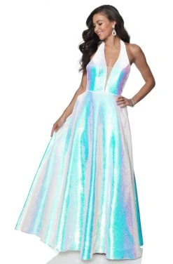 Blush By Alexia Designs Formal Gowns Pink By Blush - 5832 Shimmer V-Neck Long Dress