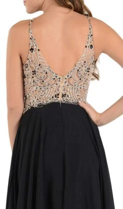 Poly USA - 7826 Jewel Adorned Illusion Halter Chiffon Gown 12 Poly USA - 7826 Jewel Adorned Illusion Halter Chiffon Gown