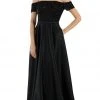 Formal Gowns Poly USA - 8132 Beaded Off-Shoulder Satin A-line Gown With Train 2 Formal Gowns Poly USA - 8132 Beaded Off-Shoulder Satin A-line Gown With Train