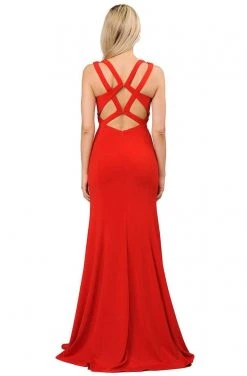 Poly USA - 8230 Beaded Strappy Scoop Trumpet Dress 11 Poly USA - 8230 Beaded Strappy Scoop Trumpet Dress