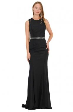 Poly USA - 8230 Beaded Strappy Scoop Trumpet Dress 12 Poly USA - 8230 Beaded Strappy Scoop Trumpet Dress