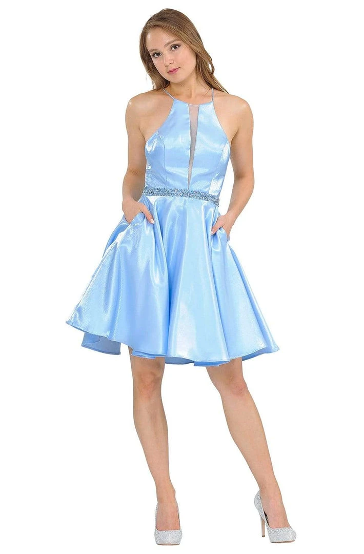 Poly USA - 8236 Illusion Inset Halter Metallic Dress 3 Poly USA - 8236 Illusion Inset Halter Metallic Dress