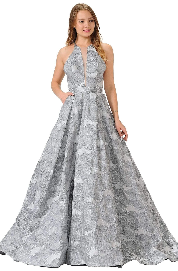 Poly USA - 8402 Sleeveless Halter Neck Ballgown Formal Gowns 4 Poly USA - 8402 Sleeveless Halter Neck Ballgown Formal Gowns