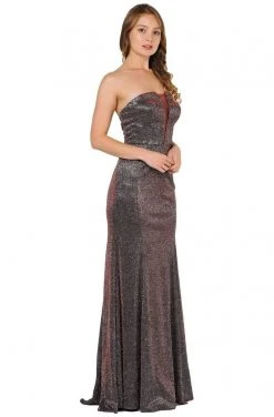 Formal Gowns Poly USA - 8490 Glitter Strapless Trumpet Gown