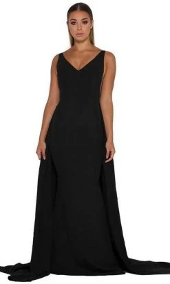 Formal Gowns Portia And Scarlett - Endora Gown Vee Sleeveless Overskirt Gown