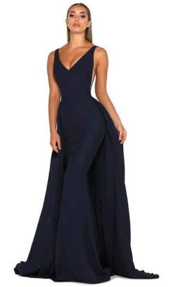 Formal Gowns Portia And Scarlett - Endora Gown Vee Sleeveless Overskirt Gown