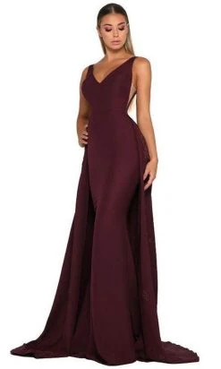 Formal Gowns Portia And Scarlett - Endora Gown Vee Sleeveless Overskirt Gown