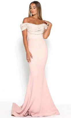 Portia And Scarlett - Mermaid Gown Appliqued Off Shoulder Gown Formal Gowns