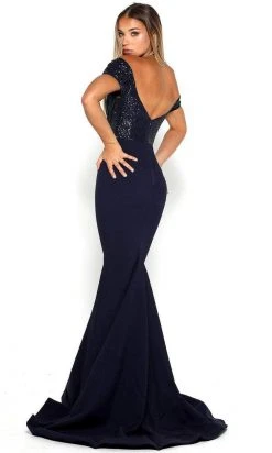 Portia And Scarlett - Mermaid Gown Appliqued Off Shoulder Gown Formal Gowns