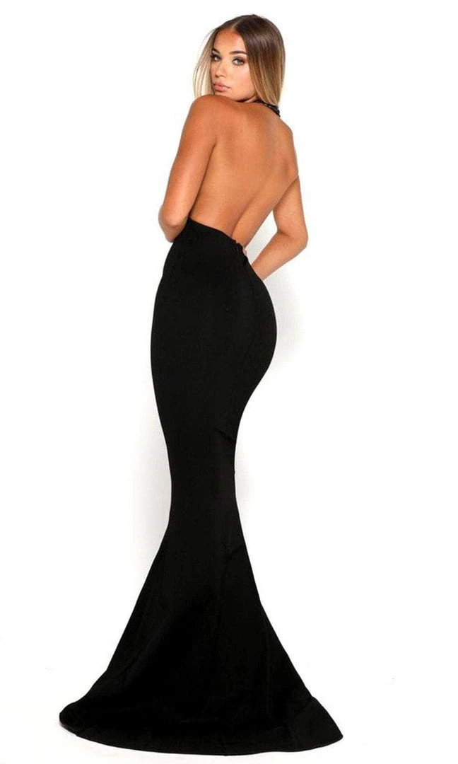 Formal Gowns Portia And Scarlett - Tasha Dress Plunging Halter Mermaid Dress 4 Formal Gowns Portia And Scarlett - Tasha Dress Plunging Halter Mermaid Dress