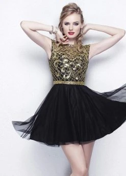 Primavera Couture - 1308 Beaded Open Back Cocktail Dress Cocktail Dresses 11 Primavera Couture - 1308 Beaded Open Back Cocktail Dress Cocktail Dresses